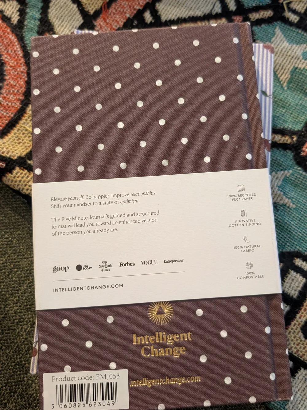 The Five Minute Journal By Intelligent- Polka Dot Guided Gratitude Journal